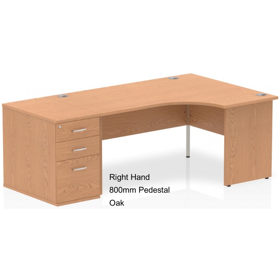 Rayleigh Panel End Desk with 800 Deep Pedestal Set